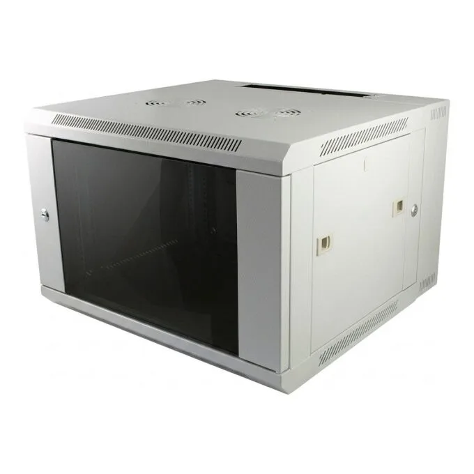 ALLNET network cabinet 19" 6HE 1-part T450mm light gray disassembled (flat pack) SMA series — image 1