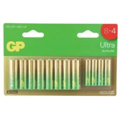 GP AA 8PCS & AAA 4PCS ULTRA ALKALINE BATTERIES 12 PCS BLISTER
