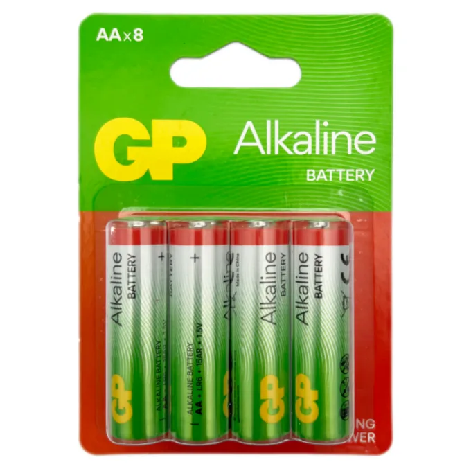 GP AA RED ALKALINE BATTERIES 8 PCS BLISTER — image 1