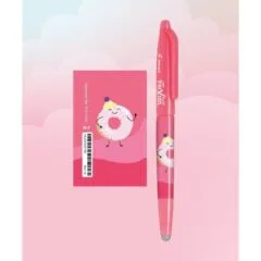 PILOT FRIXION BALL FANCY WINTER 25 CORAL PINK BODY - GEL INK ROLLER - BLUE INK - MEDIUM TIP (0.7MM)