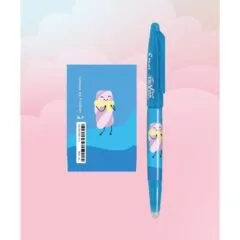 PILOT FRIXION BALL FANCY WINTER 25 LIGHT BLUE BODY - GEL INK ROLLER - BLUE INK - MEDIUM TIP (0.7MM)