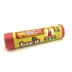 BAGIT RED SMALL BAGS 400+70+70X260MM 100 PCS ROLL