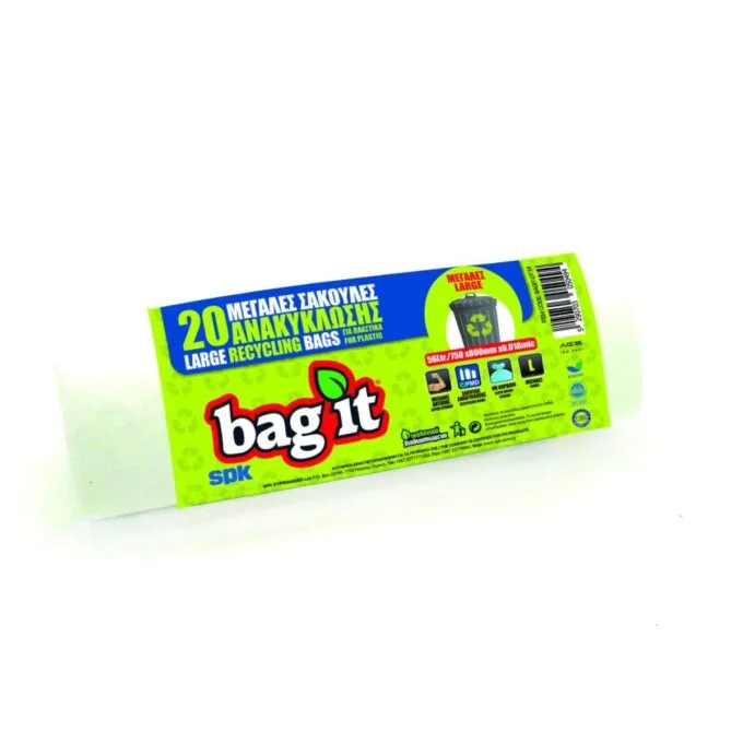BAGIT PMD DRAWTAPE BAGS CLEAR 750X800MM+50MM 20PCS/ROLL — image 1