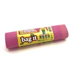 BAGIT DRAWTAPE BAGS PINK 790X850MM+50MM 15PCS/ROLL