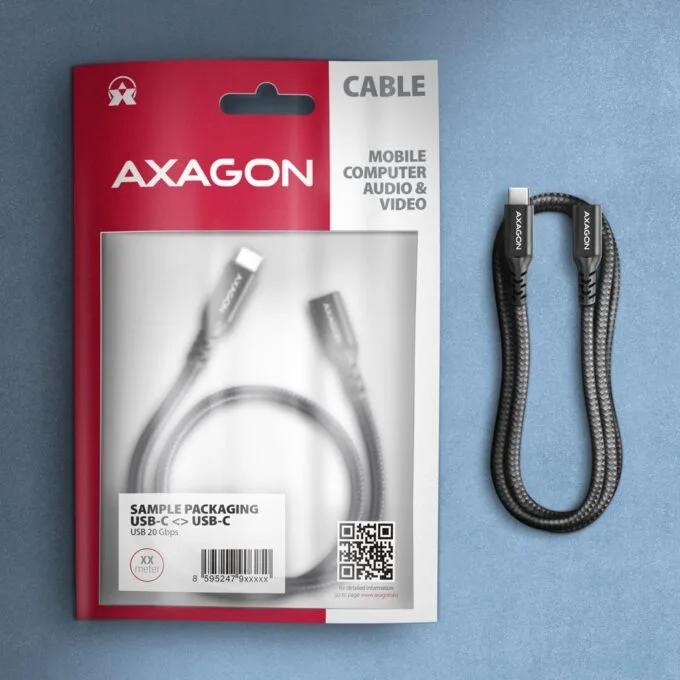 USB-CM extension cable - USB-CF 3.2 Gen 2 PD 240W 1.5m black Axagon — image 6