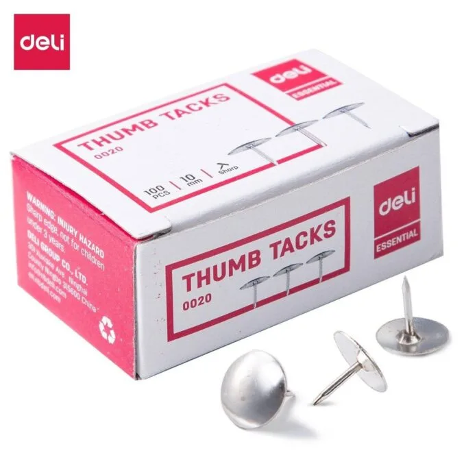 DELI THUMB TACKS 10MM BOX — image 1