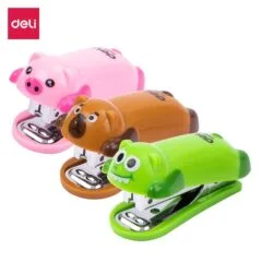 DELI KIDS MINI STAPLER 15 SHEETS + 100 PCS No.10 STAPLES BLISTER ASSORTED
