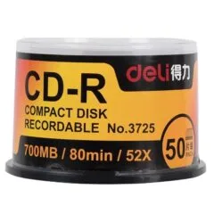 DELI CD-R 700MB 52X RECORDABLE 50 PCS PACK