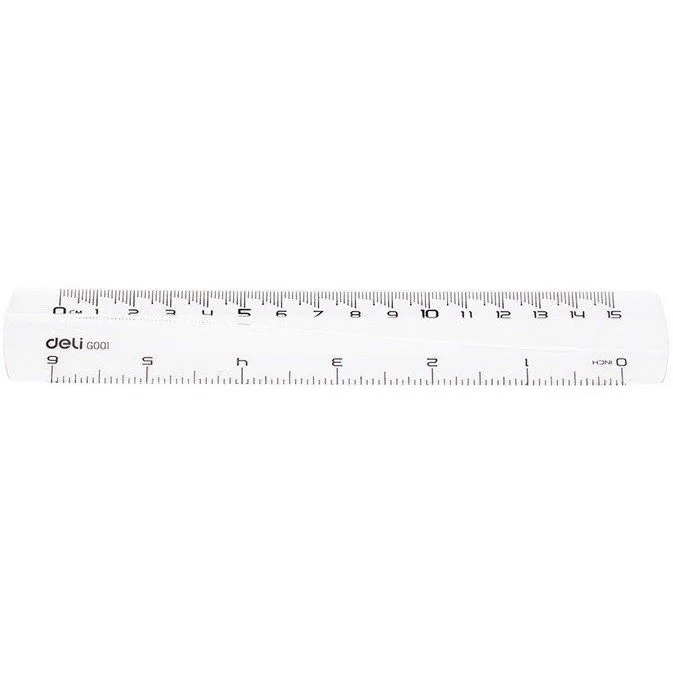 DELI PS RULER EASY-GRAB 15CM TRANSPARENT — image 1