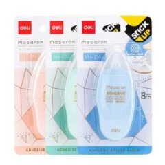 DELI GLUE ROLLER 6MMX8M ASSORTED BLUE/PINK/GREEN