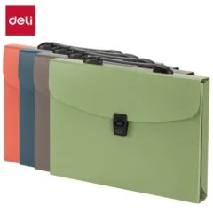 DELI EXPANDING FILE PUSH LOCK A4 13P 4C ASSORTED