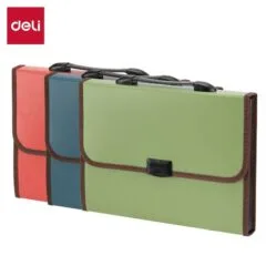 DELI EXPANDING FILE PUSH LOCK A4 13P 4C ASSORTED