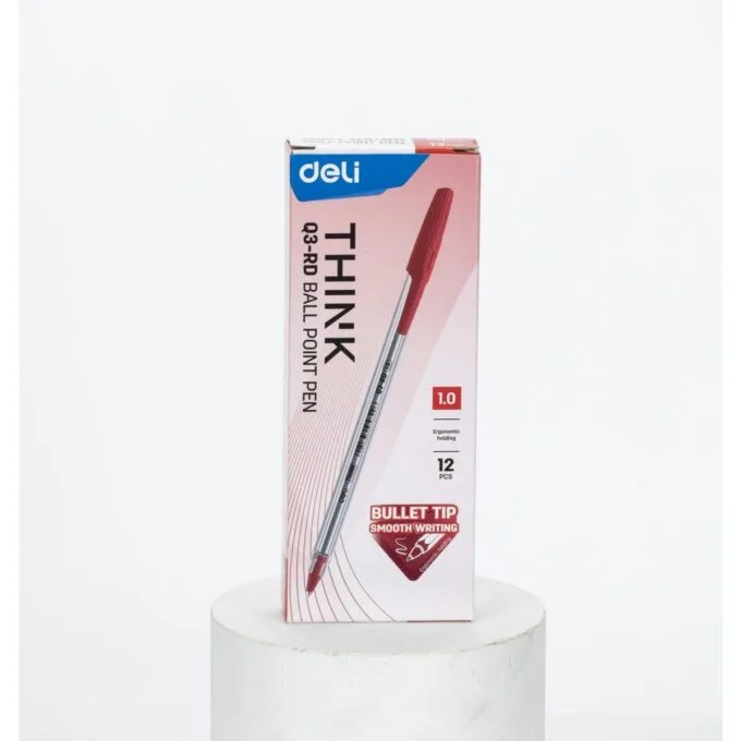 DELI BALL POINT PEN 1.0MM RED — image 1