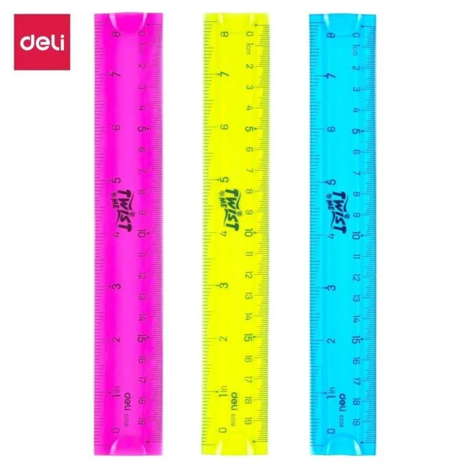 DELI PS RULER 20CM ASSORTED — image 1