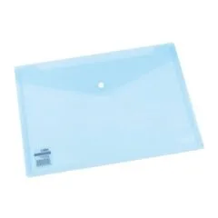 DELI FILE BAG SNAP A4 2C TRANSLUCENT - LIGHT BLUE