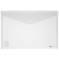 DELI FILE BAG SNAP FC 2C TRANSLUCENT - CLEAR