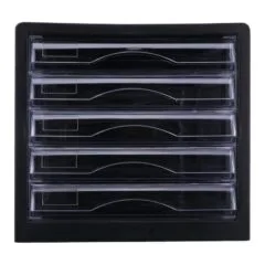 DELI PLASTIC 5-DRAWER FILE CABINET BLACK