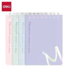 DELI MACARON SPIRAL RULED SHORTHAND NOTEBOOK A7/60S-LINE - ASSORTED COLOURS