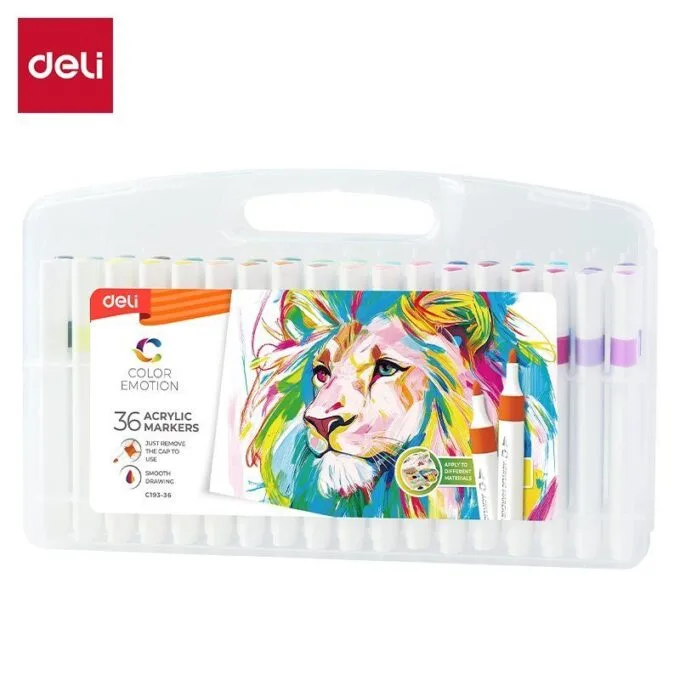 DELI ACRYLIC MARKER 36 COLOURS SET — image 1