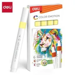 DELI ACRYLIC MARKER LEMON YELLOW 6 PCS BOX (COLOUR CODE 63)