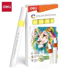 DELI ACRYLIC MARKER CANARY YELLOW 6 PCS BOX (COLOUR CODE 20)