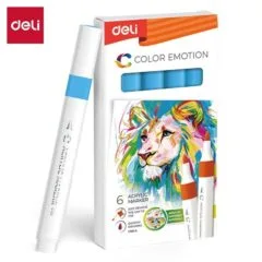 DELI ACRYLIC MARKER SKYE BLUE 6 PCS BOX (COLOUR CODE 29)