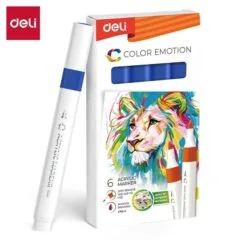 DELI ACRYLIC MARKER BLUE 6 PCS BOX (COLOUR CODE 31)
