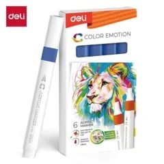 DELI ACRYLIC MARKER DARK BLUE 6 PCS BOX (COLOUR CODE 50)