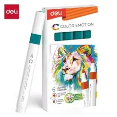 DELI ACRYLIC MARKER PEACOCK GREEN 6 PCS BOX (COLOUR CODE 35)