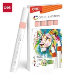 DELI ACRYLIC MARKER PEARL PINK 6 PCS BOX (COLOUR CODE 145)