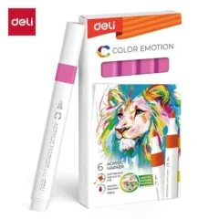 DELI ACRYLIC MARKER DEEP PINK 6 PCS BOX (COLOUR CODE 46)