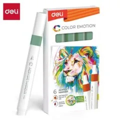 DELI ACRYLIC MARKER PALE GREEN 6 PCS BOX (COLOUR CODE 132)