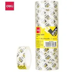 DELI TRANSPARENT STATIONARY TAPE 18MM X 30YARDS X 38UM (8ROLLS/TUBE)