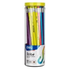 DELI GRAPHITE PENCIL HB W/ERASER (TUBE OF 50 PCS)