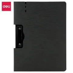 DELI METALLIC BRUSHED FOAM PP CLIPBOARD A4 DARK GRAY HORIZONTAL
