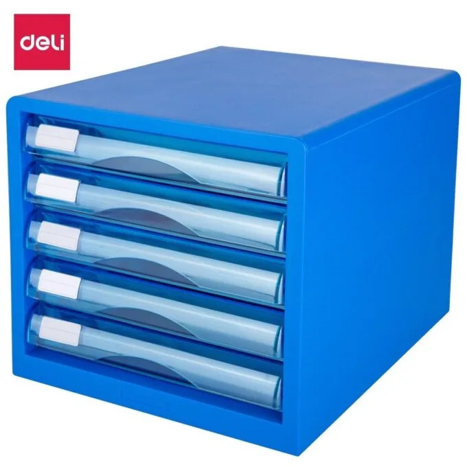 DELI 5-DRAWER FILE CABINET BLUE — image 1
