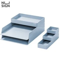 DELI NUSIGN DESK ORGANIZER LIGHT BLUE 6 COMP