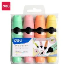 DELI HIGHLIGHTER CHISEL 1-5MM 4PCS ASSORTED MACARON