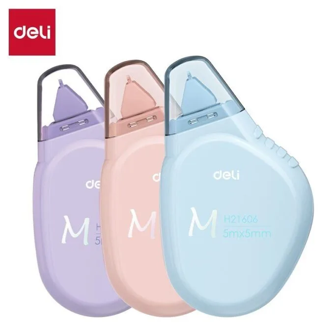 DELI MINI MACARON CORRECTION TAPE JAR OF 24 PCS W/CAP LONG 5MMX5M — image 1