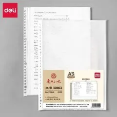 DELI SHEET PROTECTOR - TRANSPARENT WITH 30 HOLES - A3 LANDSCAPE - 20 PCS PACK