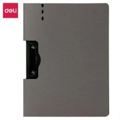 DELI METALLIC BRUSHED FOAM PP CLIPBOARD A4 GRAY HORIZONTAL