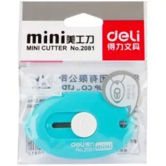 DELI MINI CUTTER AUTO-LOCK 70X40MM BLUE