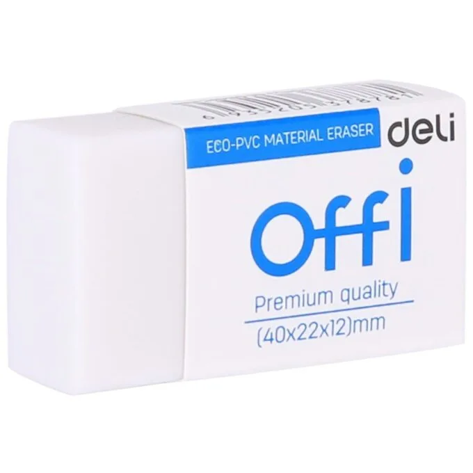 DELI ERASER DUST FREE WHITE 40X22X12MM — image 1