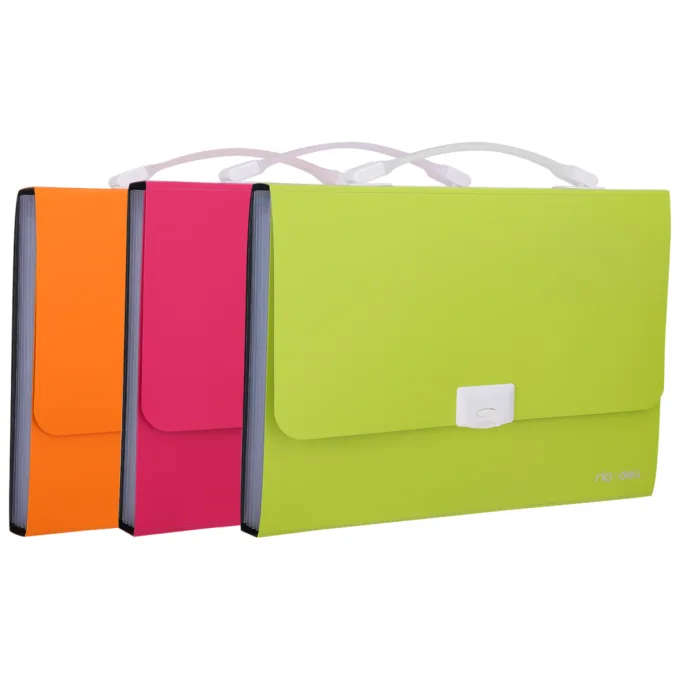 DELI EXPANDING FILE BUCKLED W/HANDLE A4 7P 4C — image 1