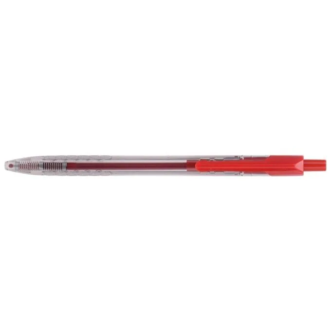 DELI BALL POINT PEN RETRACTABLE LOW VISCOSITY INK 0.7MM RED — image 1