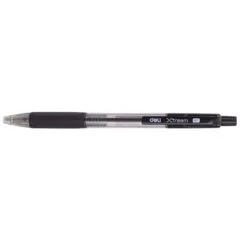 DELI BALL POINT PEN RETRACTABLE LOW VISCOSITY INK SOFT GRIP 0.7MM BLACK