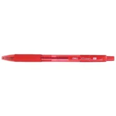 DELI BALL POINT PEN RETRACTABLE LOW VISCOSITY INK SOFT GRIP 0.7MM RED