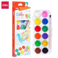DELI WATERCOLORS 12 PCS WITH BRUSH