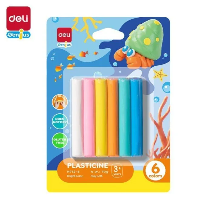 DELI GENIUS PLASTICINE 6 COLOURS — image 1
