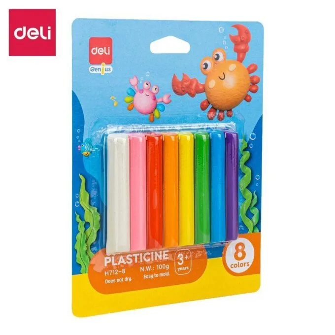 DELI GENIUS PLASTICINE 8 COLOURS — image 1